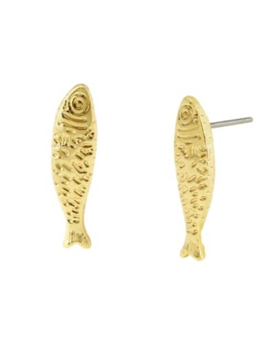 Betsey Johnson серьги-пусеты Gold Girl Dinner Sardine