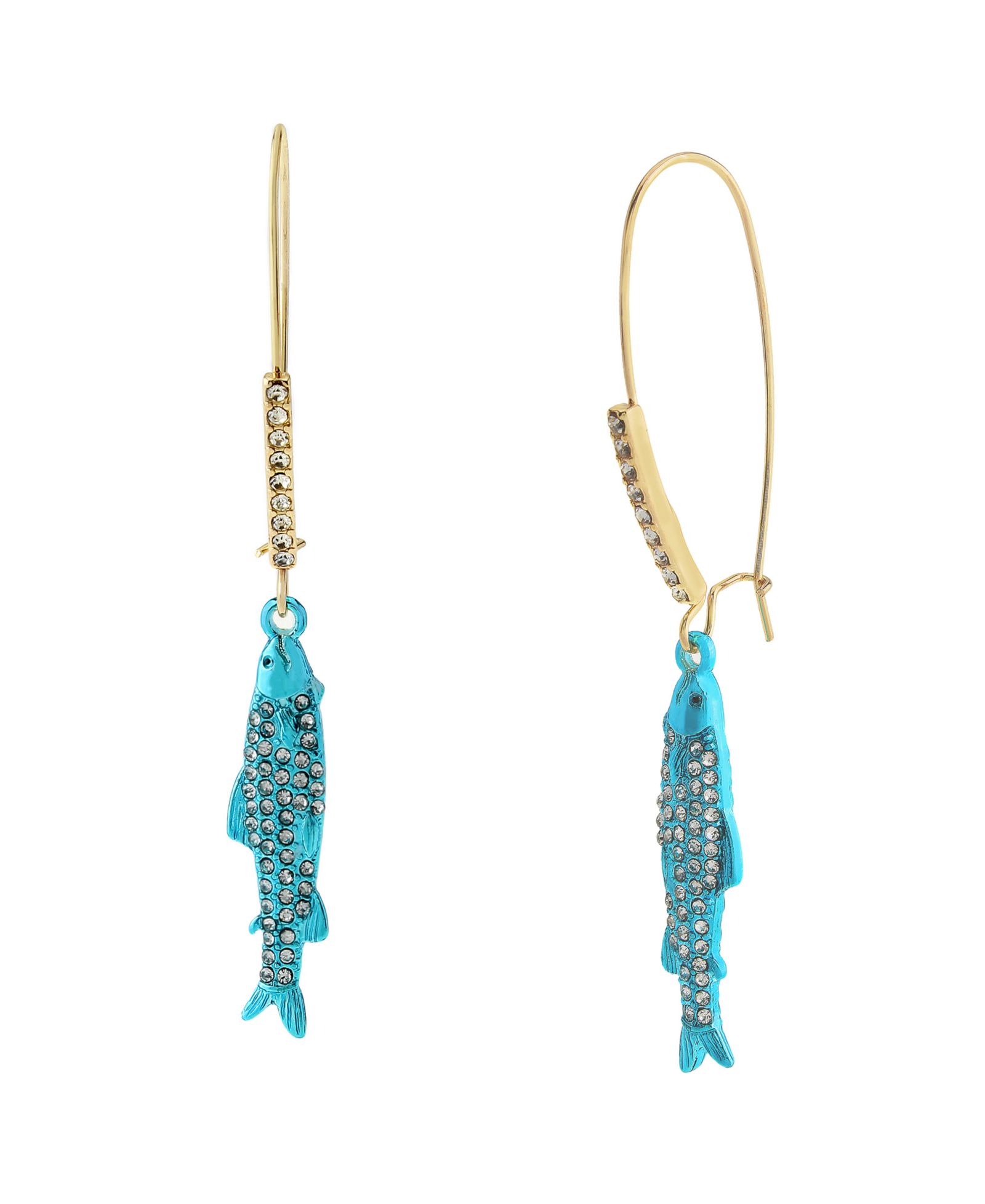 Серьги Betsey Johnson Faux Stone Girl Dinner Sardines Dangle