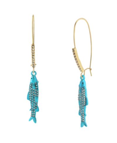 Серьги Betsey Johnson Faux Stone Girl Dinner Sardines Dangle