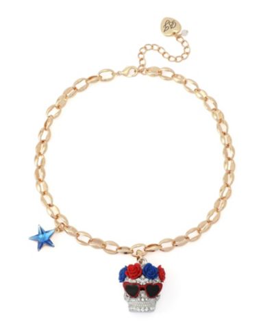 Подвеска-кулон Betsey Johnson Faux Stone Americana Skull