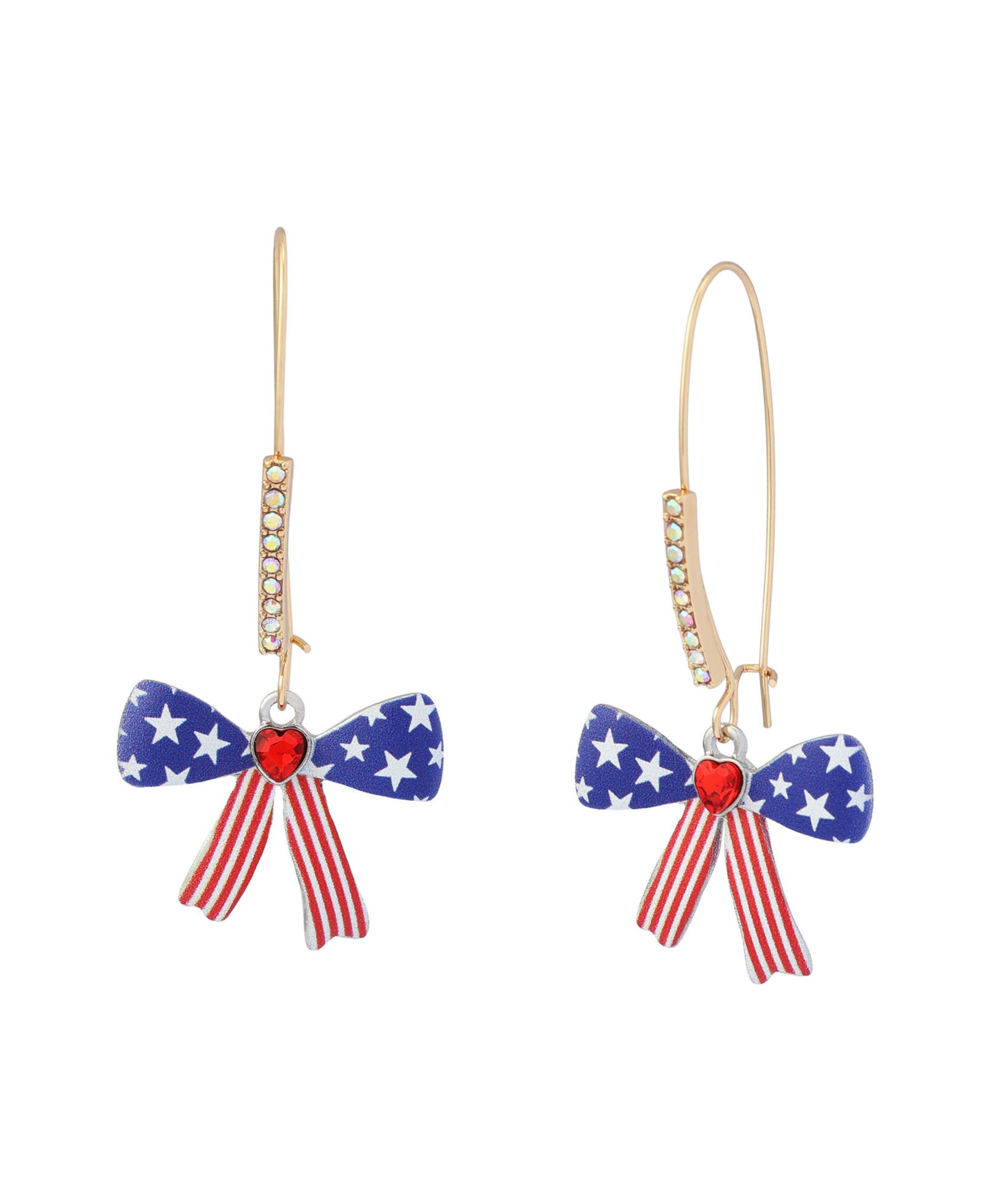 Betsey Johnson Серьги с подвесками в стиле Americana и искусственным камнем