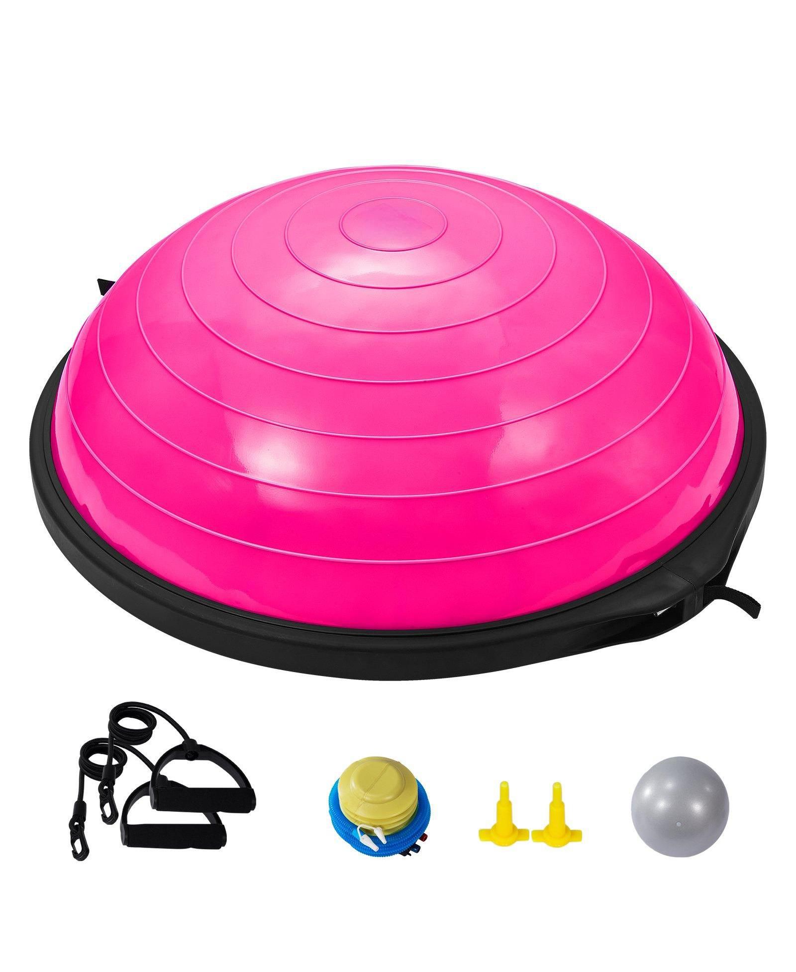 Mecale Half Balance Ball Trainer 1500 lbs with Resistance Bands