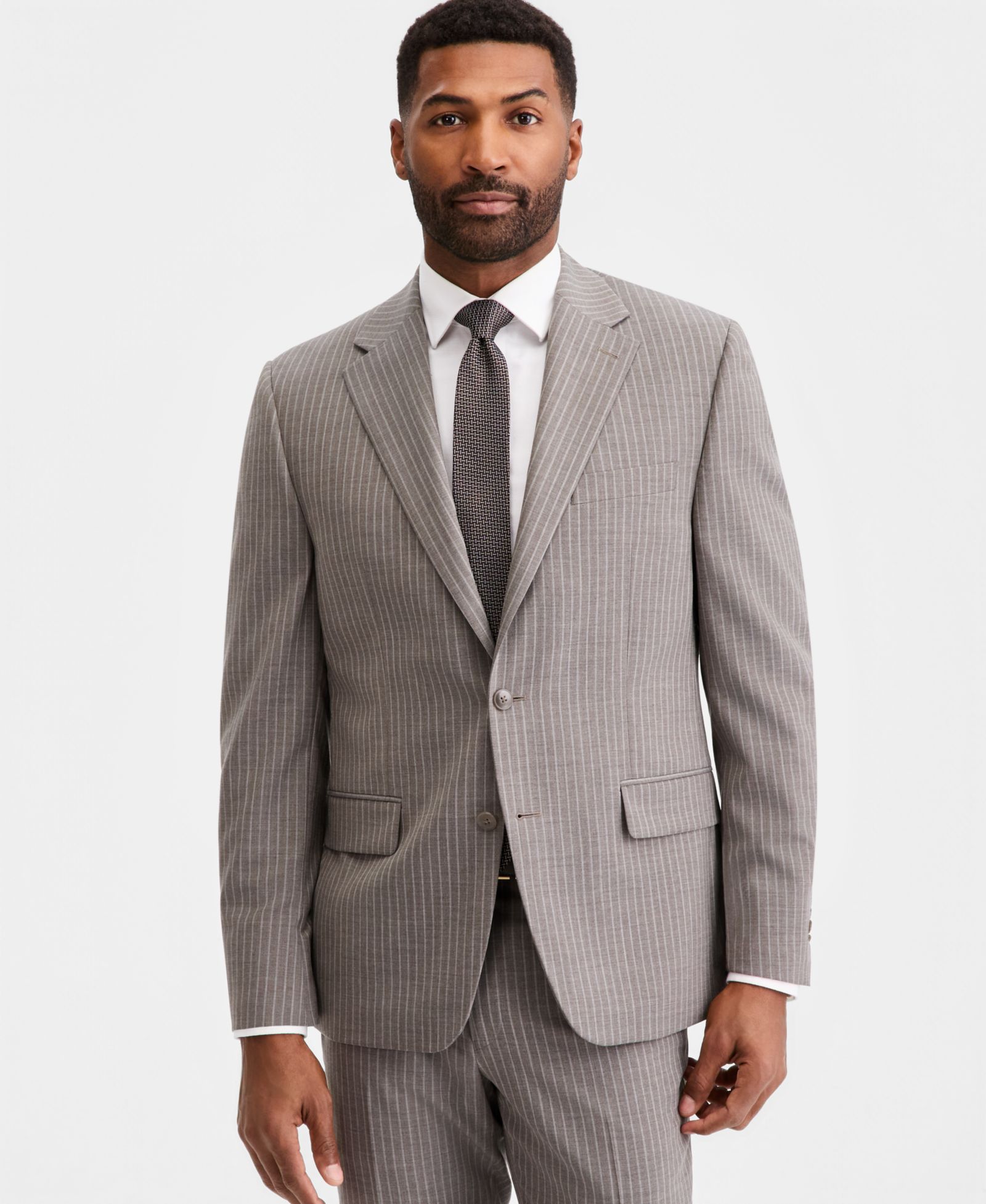 Мужской пиджак Michael Kors Classic-Fit Grey Pinstripe Suit Separates