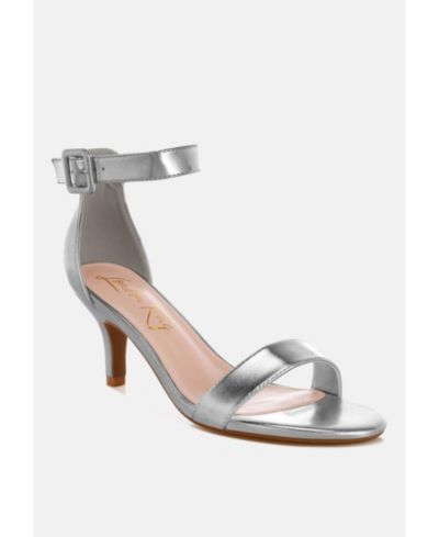 London Rag Women's Yuti Glossy Kitten Heel Sandals