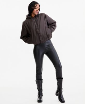 Rains Women's Lohja Cropped-Hooded Bomber Jacket