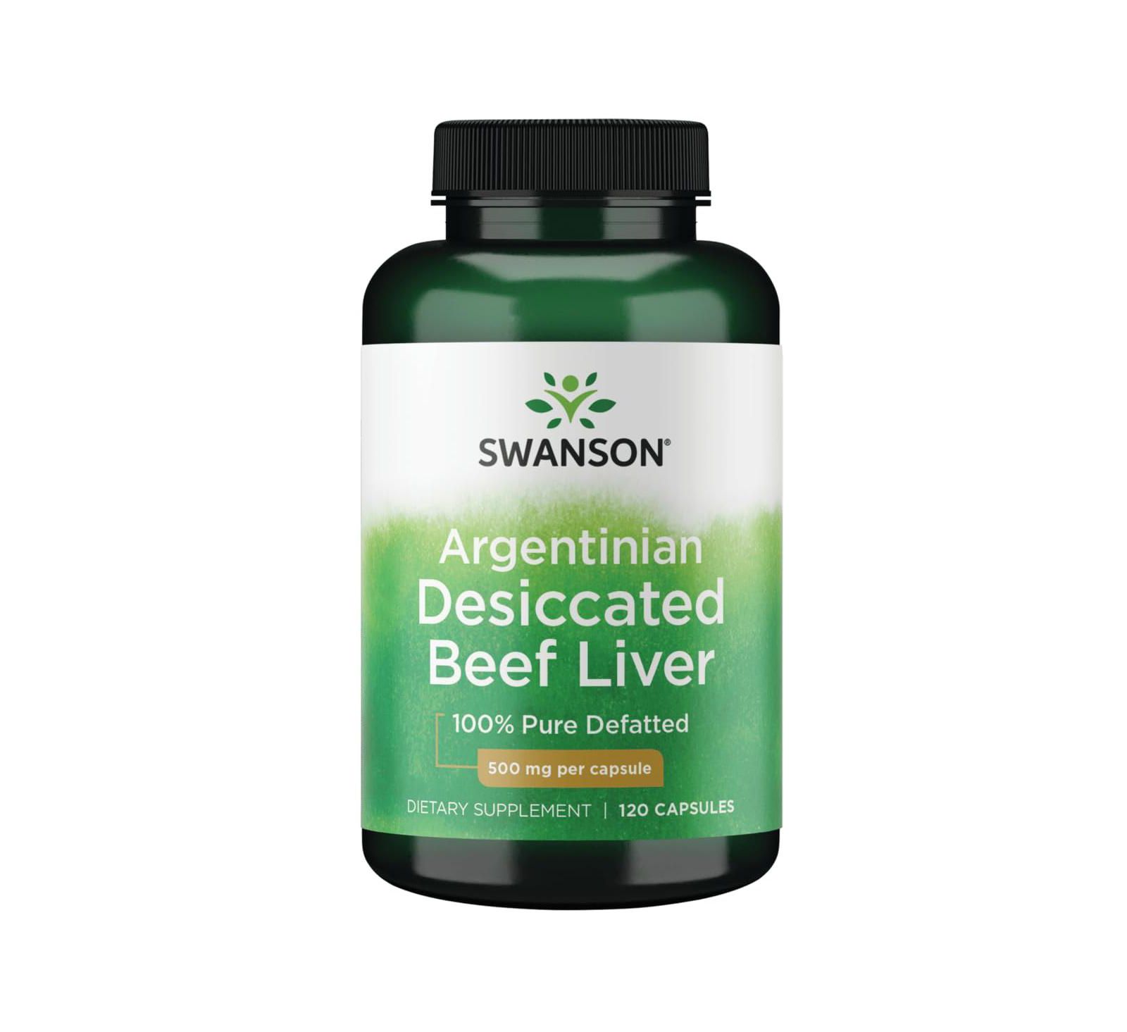 Пищевые добавки Swanson 100% Pure Defatted Desiccated Beef Liver 500 mg 120 Capsules