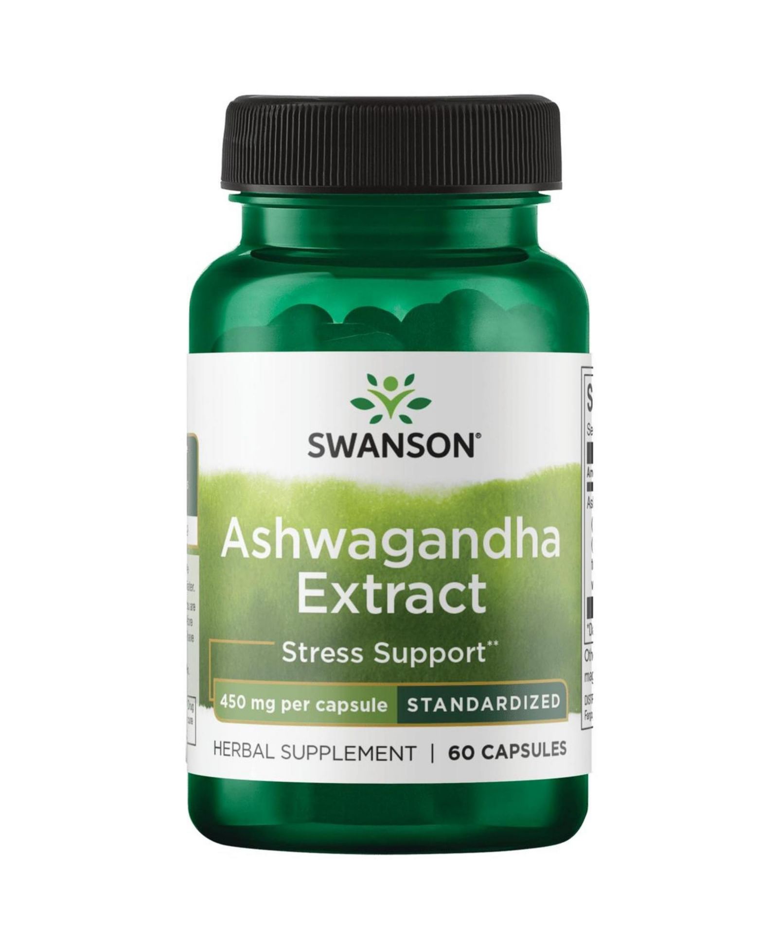Swanson экстракт ашваганды 450 mg для поддержки нервной системы и энергии, 60 капсул