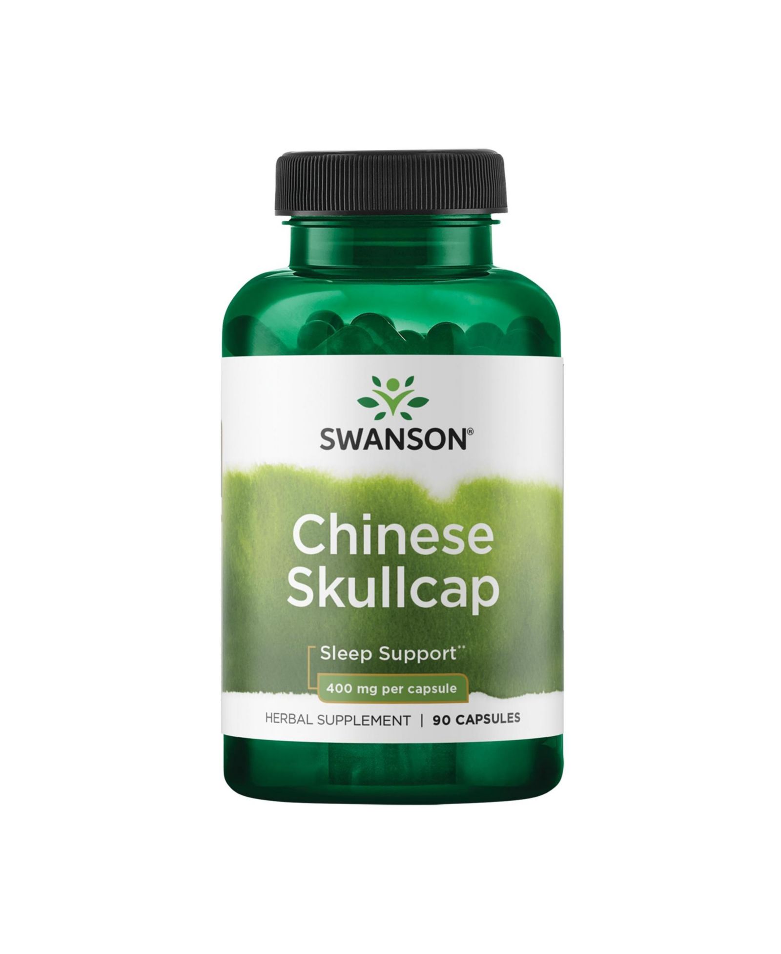 Биологическая добавка Swanson Chinese Skullcap, поддержка расслабления и сна, формула с флавоноидами, 400 mg, 90 капсул
