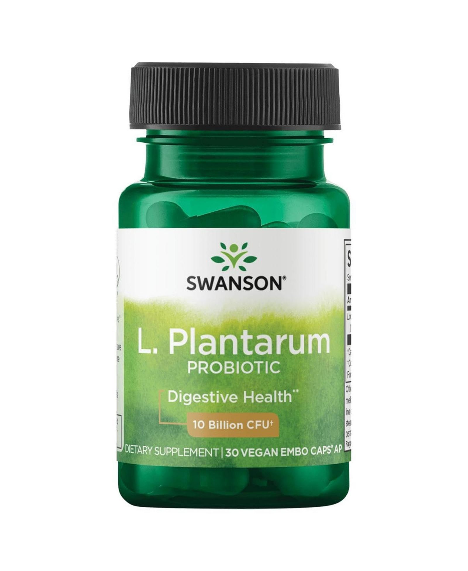 Пищевая добавка Swanson L. Plantarum для пищеварения, баланса ЖКТ и регулярности стула, натуральная формула, 30 вегетарианских капсул