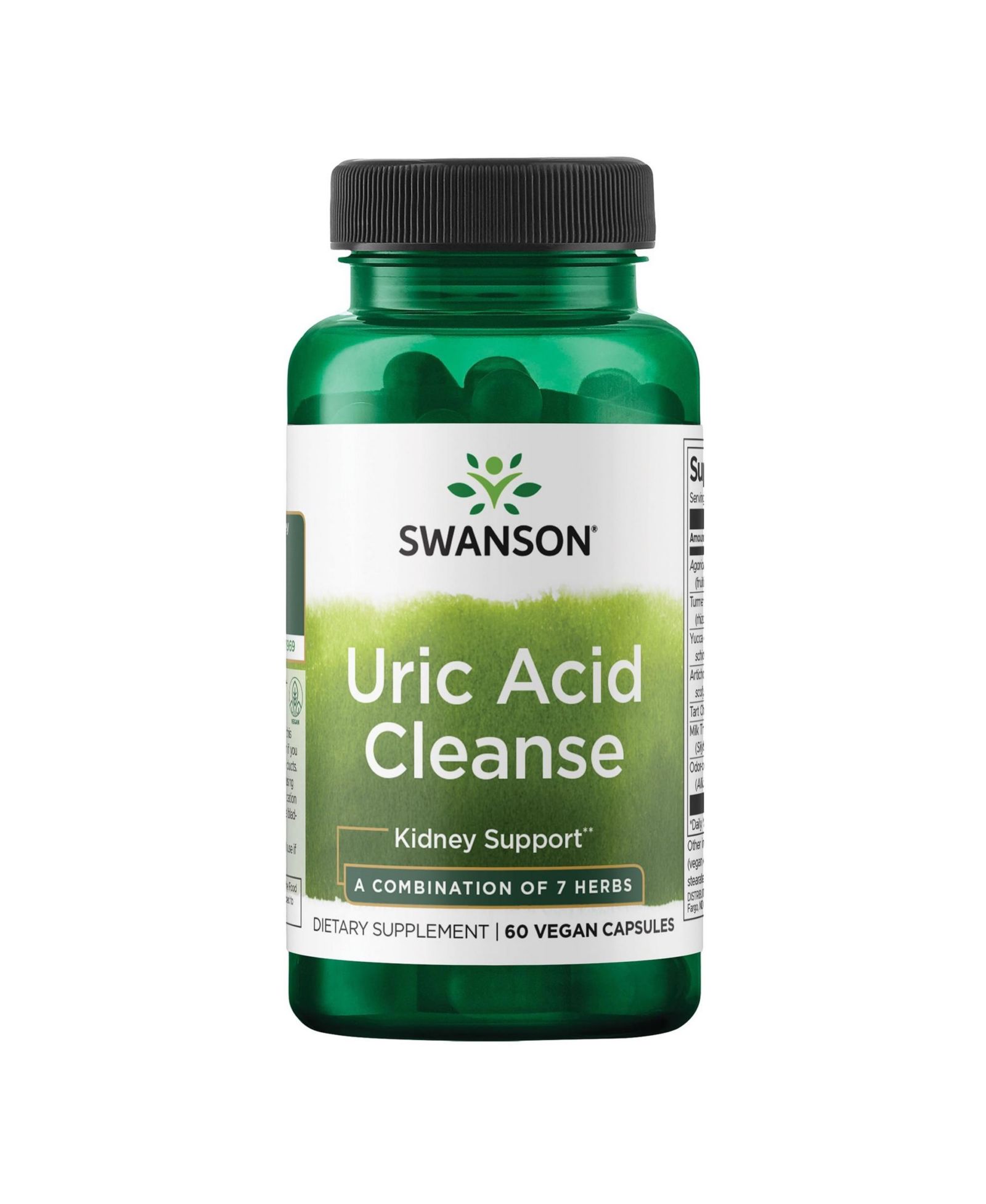 Натуральная добавка Swanson Uric Acid Cleanse для поддержки почек, 60 вегетарианских капсул