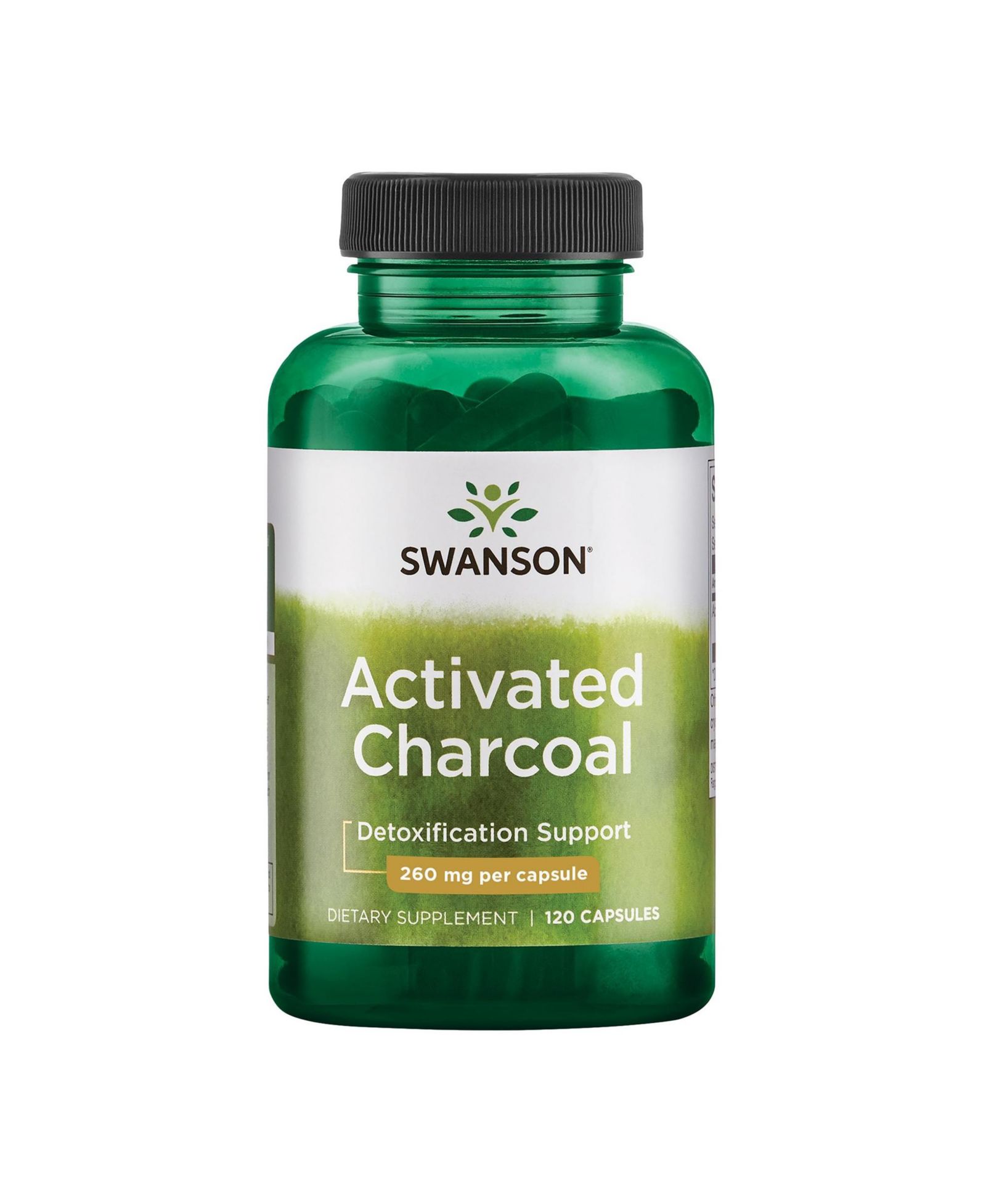 Активированный уголь Swanson Activated Charcoal, 520 mg per Serving, 120 Capsules