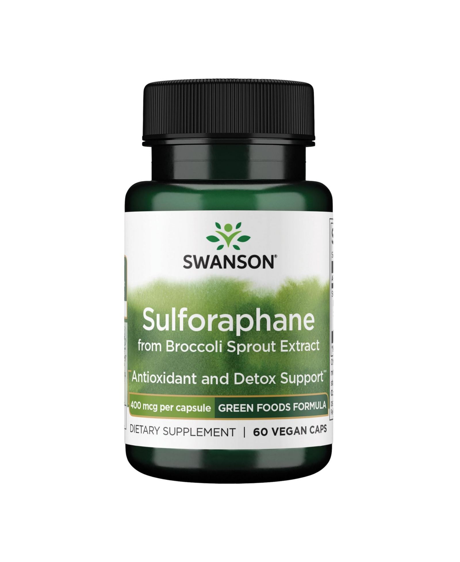 Swanson Sulforaphane Broccoli Sprout Extract, Cellular, GI and Liver Health, Standardized 0.4% Sulforaphane, 400 mcg, 60 Veggie Capsules