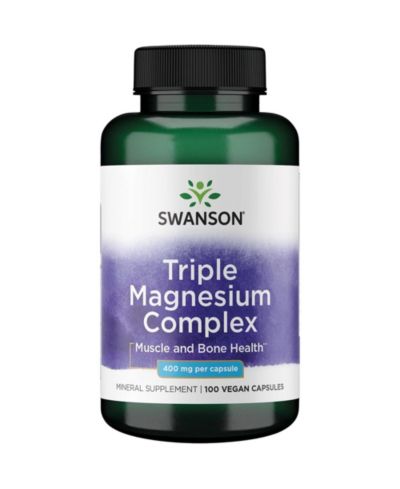 Минеральная добавка Swanson Triple Magnesium Complex с цитратом, оксидом и аспартатом (100 капсул, 400mg каждая)