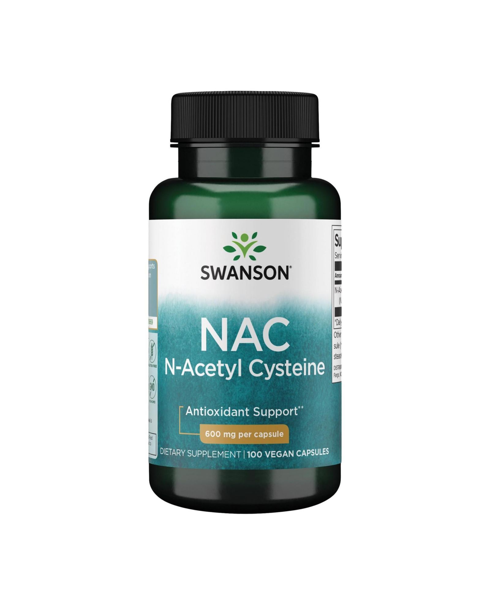 Swanson NAC NAcetyl Cysteine 600 mg, антиоксидант и поддержка печени, 100 капсул