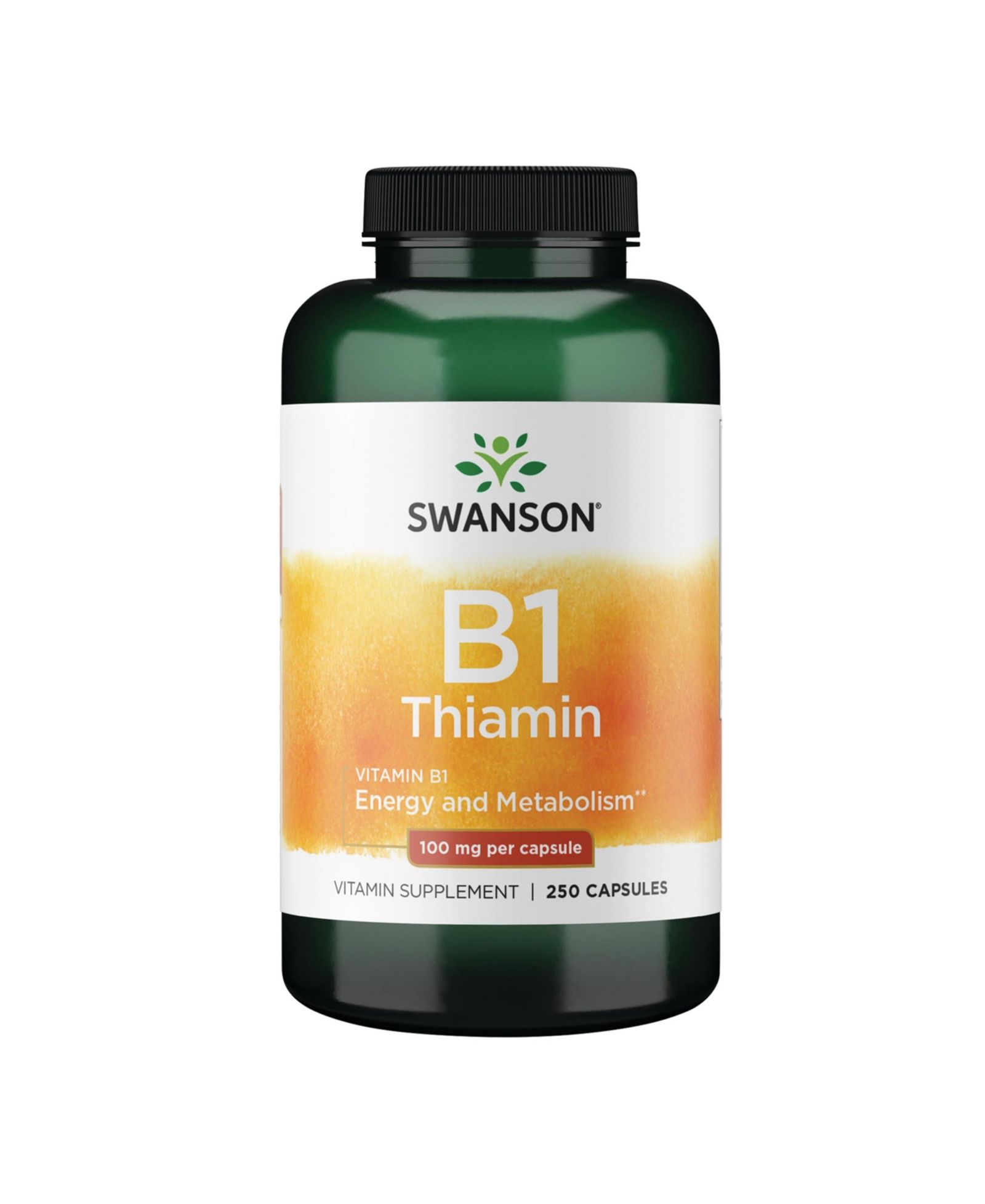 Витаминная добавка Swanson Vitamin B1 Thiamin для поддержки метаболизма и энергии, 250 капсул, 100 mg каждая
