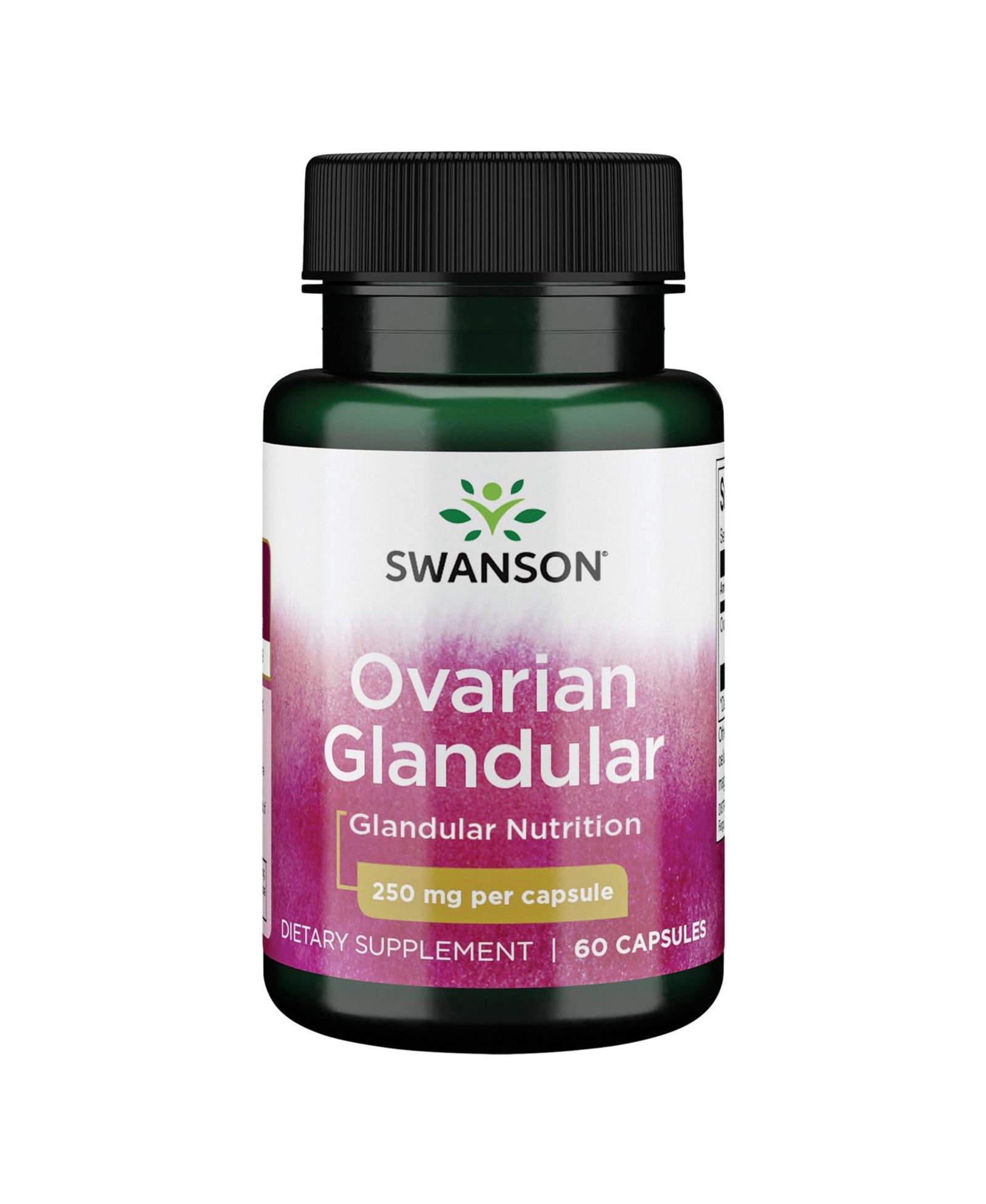 Женская добавка Swanson Ovarian Glandular для здоровья и баланса, говяжий ткани, 60 капсул, 250mg