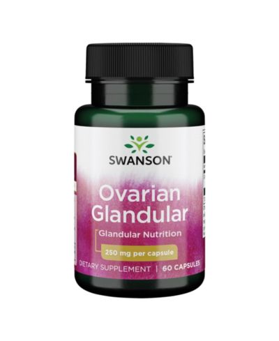 Swanson Ovarian Glandular Supplement  Women's Glandular Health and Balance Support  Premium Bovine Tissue  60 Capsules, 250mg Each