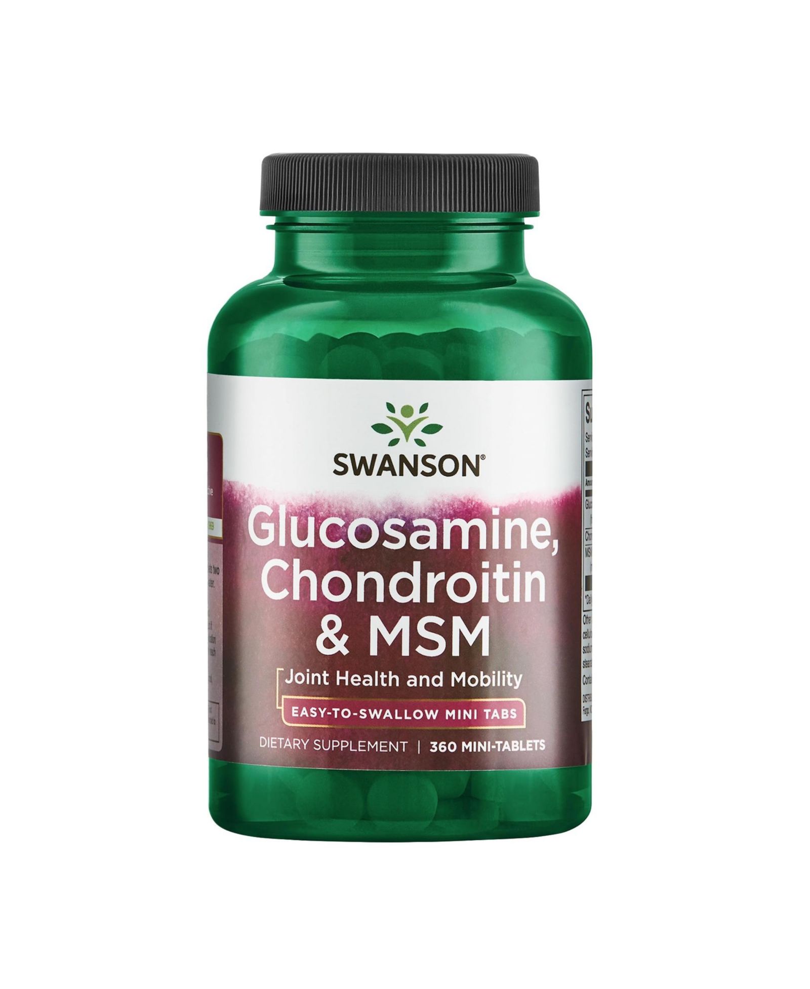Добавка Swanson MiniTabs Glucosamine Chondroitin and MSM для подвижности суставов, 360 таблеток