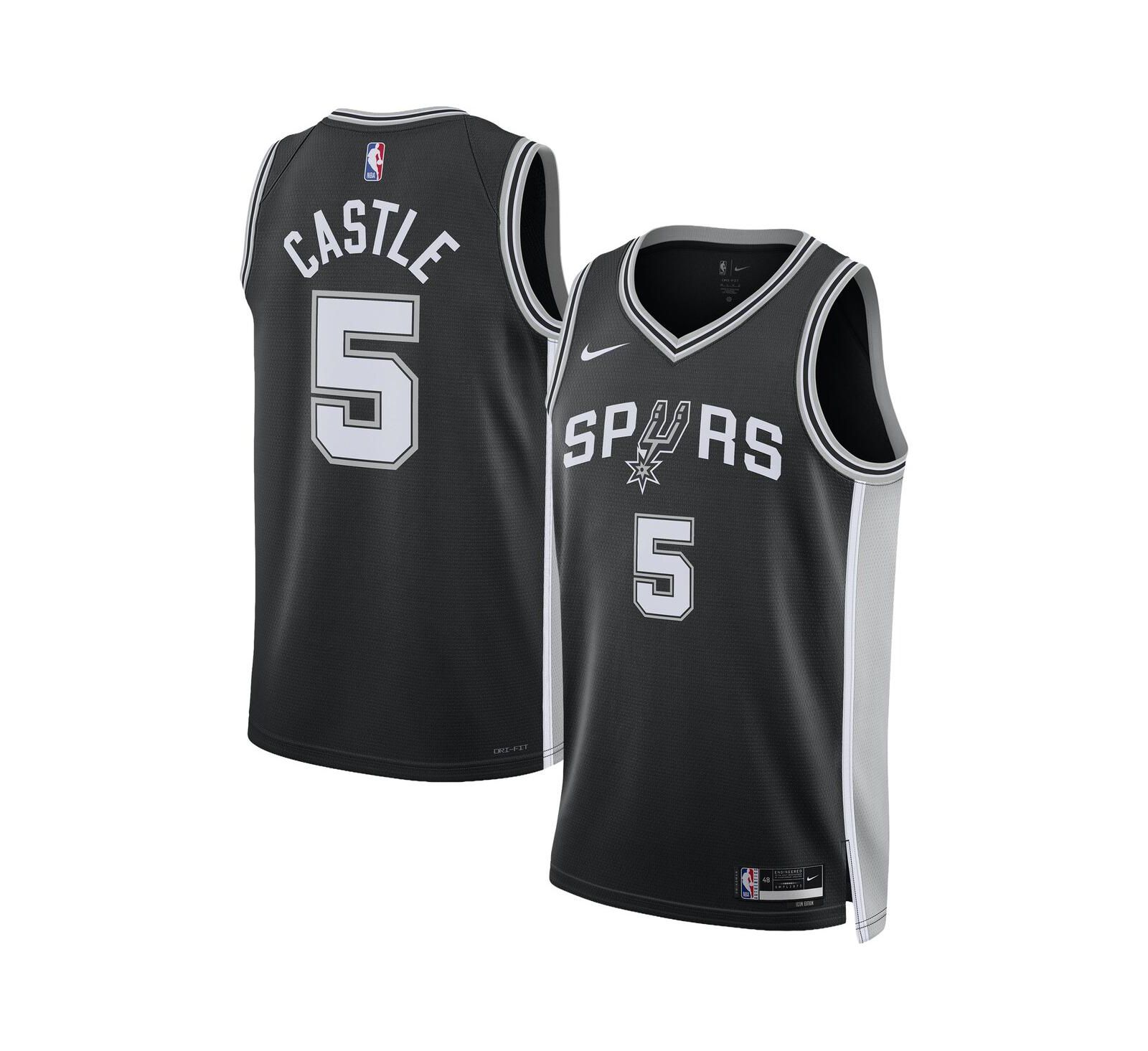 Джерси Nike Stephon Castle Black San Antonio Spurs Swingman Icon Edition для мужчин и женщин