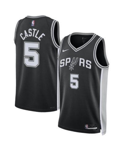 Джерси Nike Stephon Castle Black San Antonio Spurs Swingman Icon Edition для мужчин и женщин