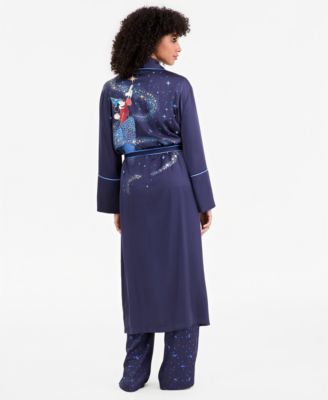 Disney | Macy's Women's Sorcerer's Apprentice Mickey Long-Sleeve Satin Wrap Robe, Macy's Exclusive