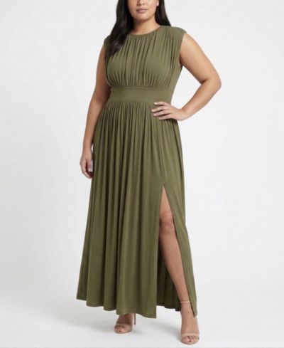 Taylor платье Plus Size Ruched Crewneck Maxi