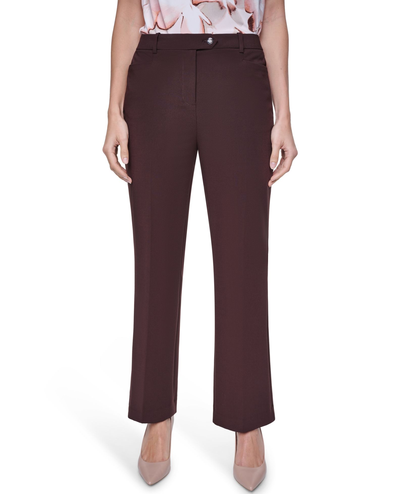 Calvin Klein Petite Mid-Rise Straight Pants