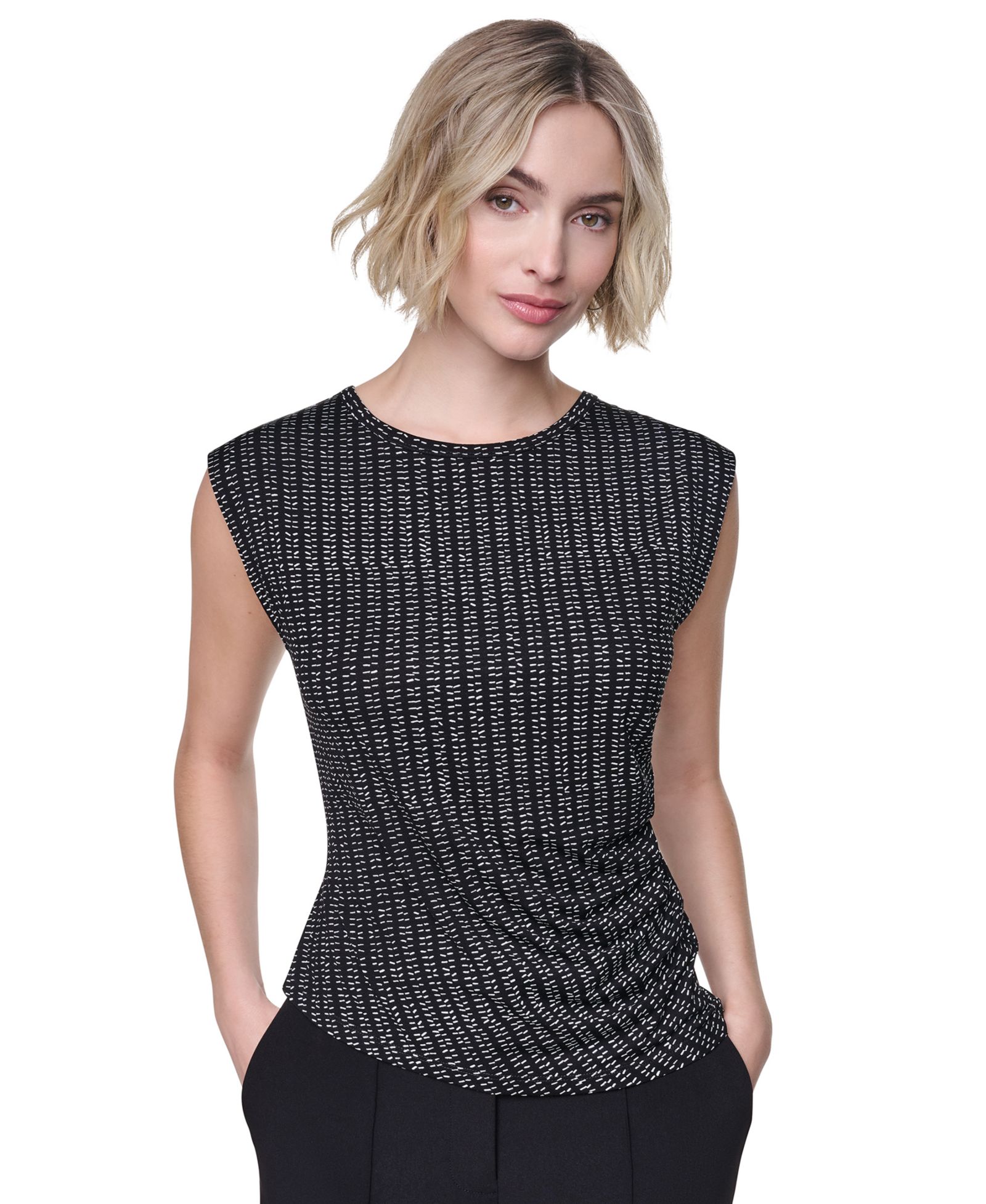 DKNY Women’s Asymmetrical Sleeveless Knit Top