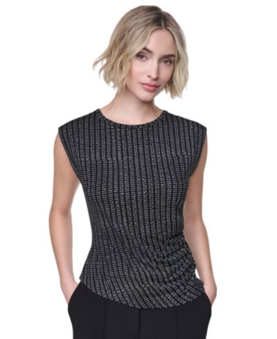 DKNY Women’s Asymmetrical Sleeveless Knit Top