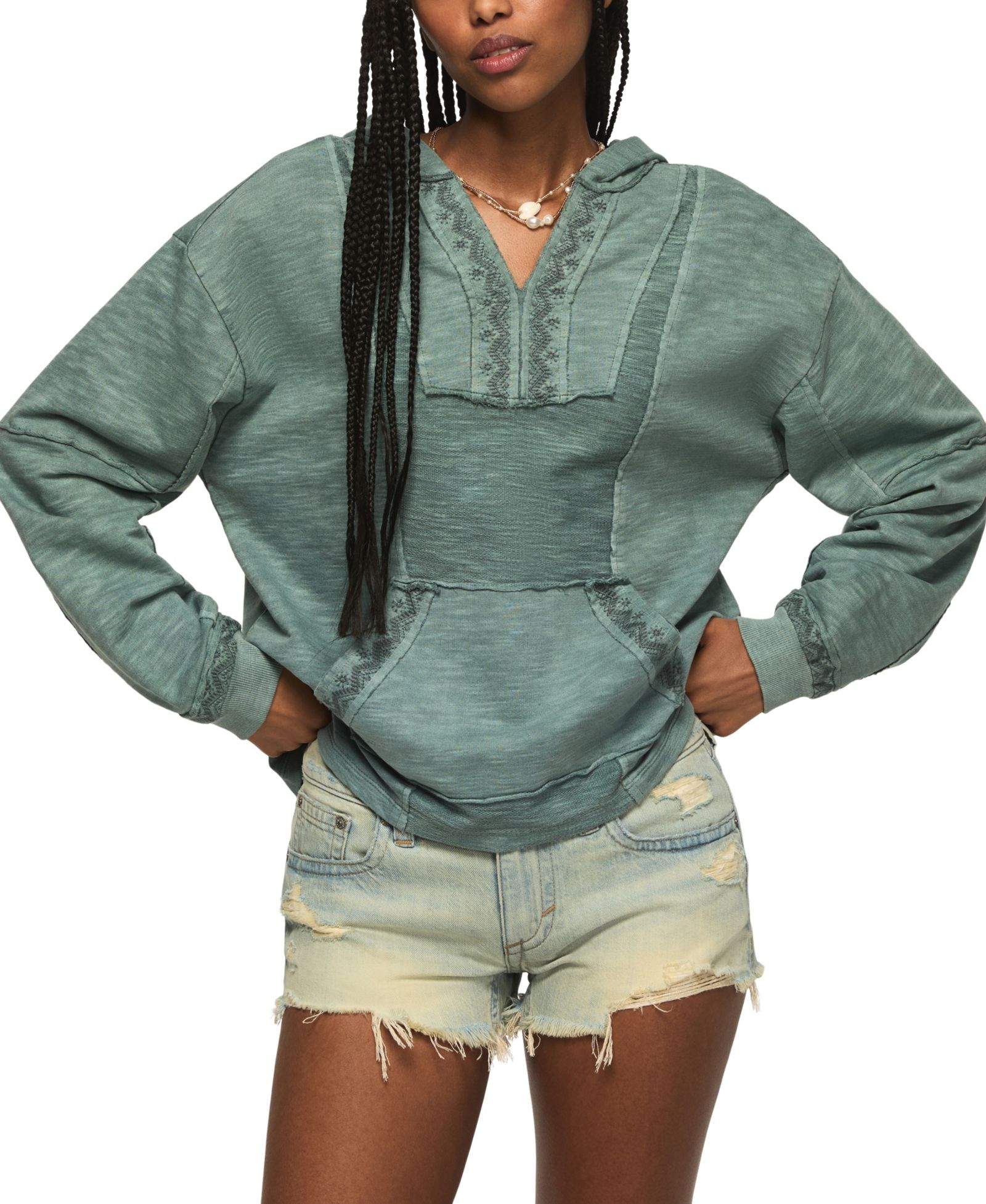 Худи Lucky Brand Women's Long-Sleeve Embroidered Baja