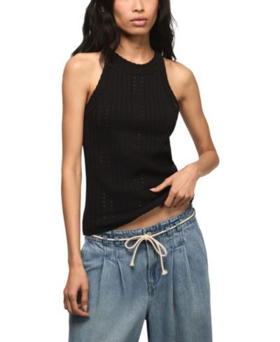 Lucky Brand Женский трикотажный топ-майка с круглым вырезом
