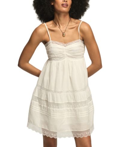 Lucky Brand Women's Sleeveless Trim Mix Mini Dress