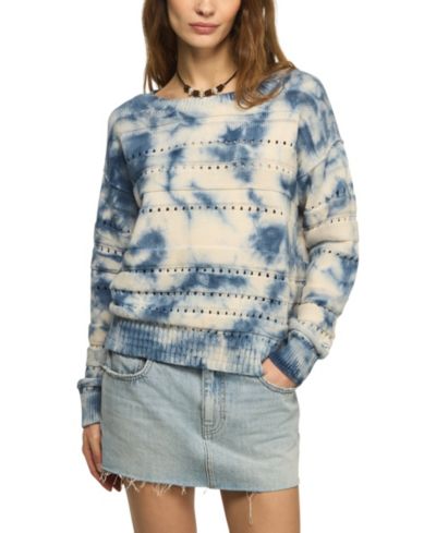 Lucky Brand Женский свитер с эффектом тай-дай и круглым вырезом