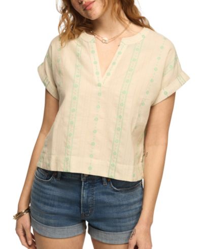 Женская рубашка Lucky Brand Women's Novelty Popover Short-Sleeve