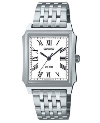 Casio Unisex Japanese Quartz Analog Silver-Tone Stainless Steel Watch 31.5mm