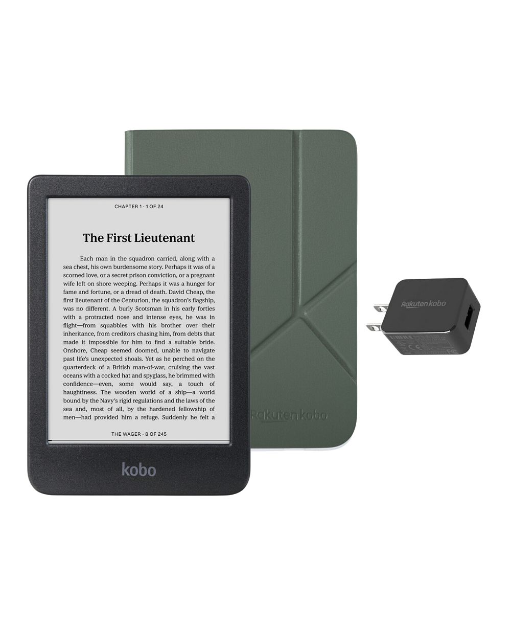 Kobo Clara BW eReader with SleepCover Case and AC Bundle