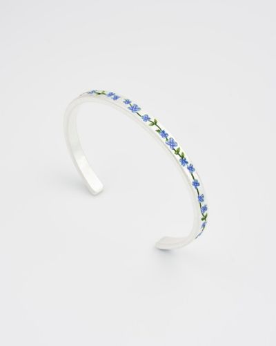 Fable England Forget Me Not Silver Bangle