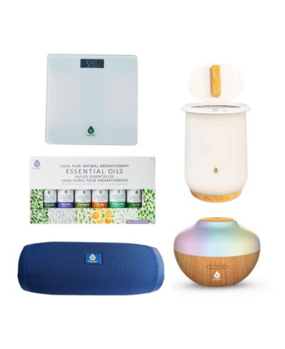 PURSONIC FlameGlow Aromatherapy Diffuser with 360degree(s) Hi Res Wireless Speaker and 6 Pack Essential Oils