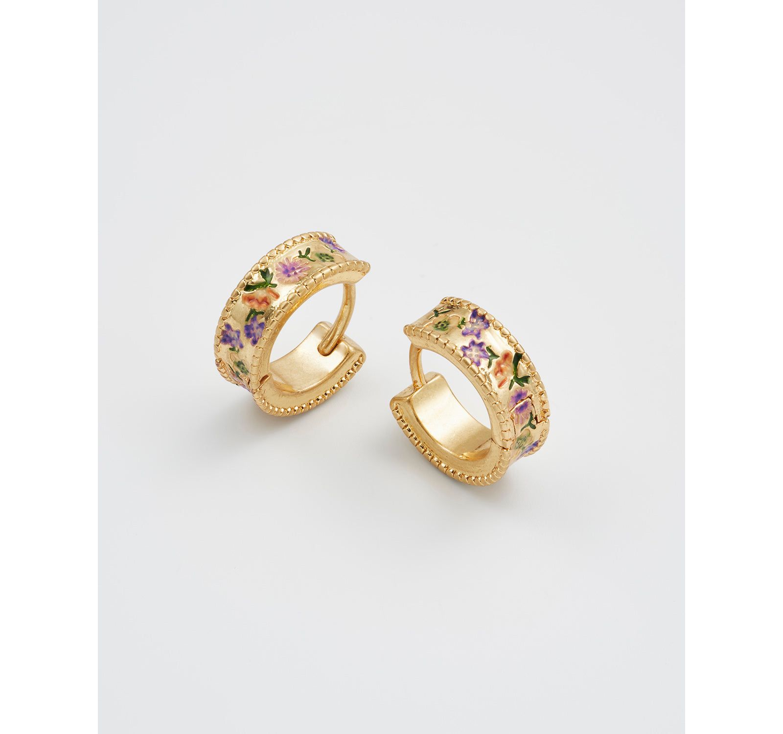 Серьги-гвоздики Fable England Folksy Floral Gold