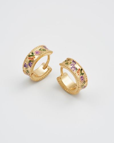 Серьги-гвоздики Fable England Folksy Floral Gold