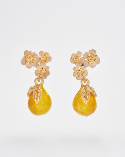 Золотые серьги-подвески Fable England Golden Pear Drop