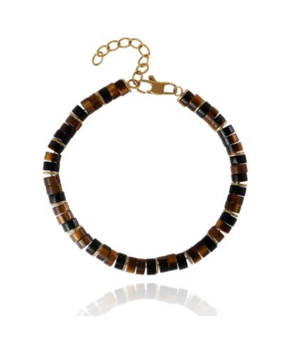 Lucky Brand Men’s Tiger Eye Heishi Bead Bracelet