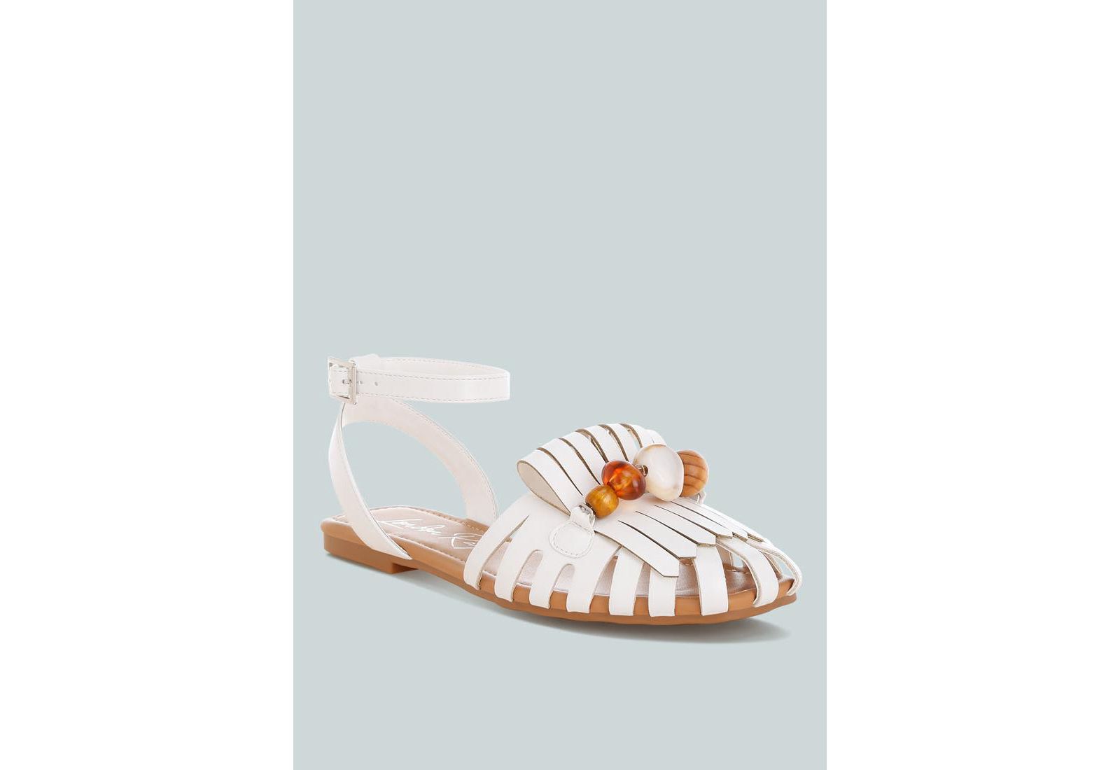 London Rag Womens Saguara Cut Work Bead Embellished Flats
