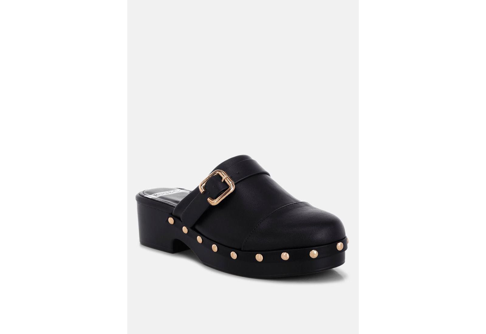 Rag & Co Women's Pinto Studded Genuine Leather Clogs