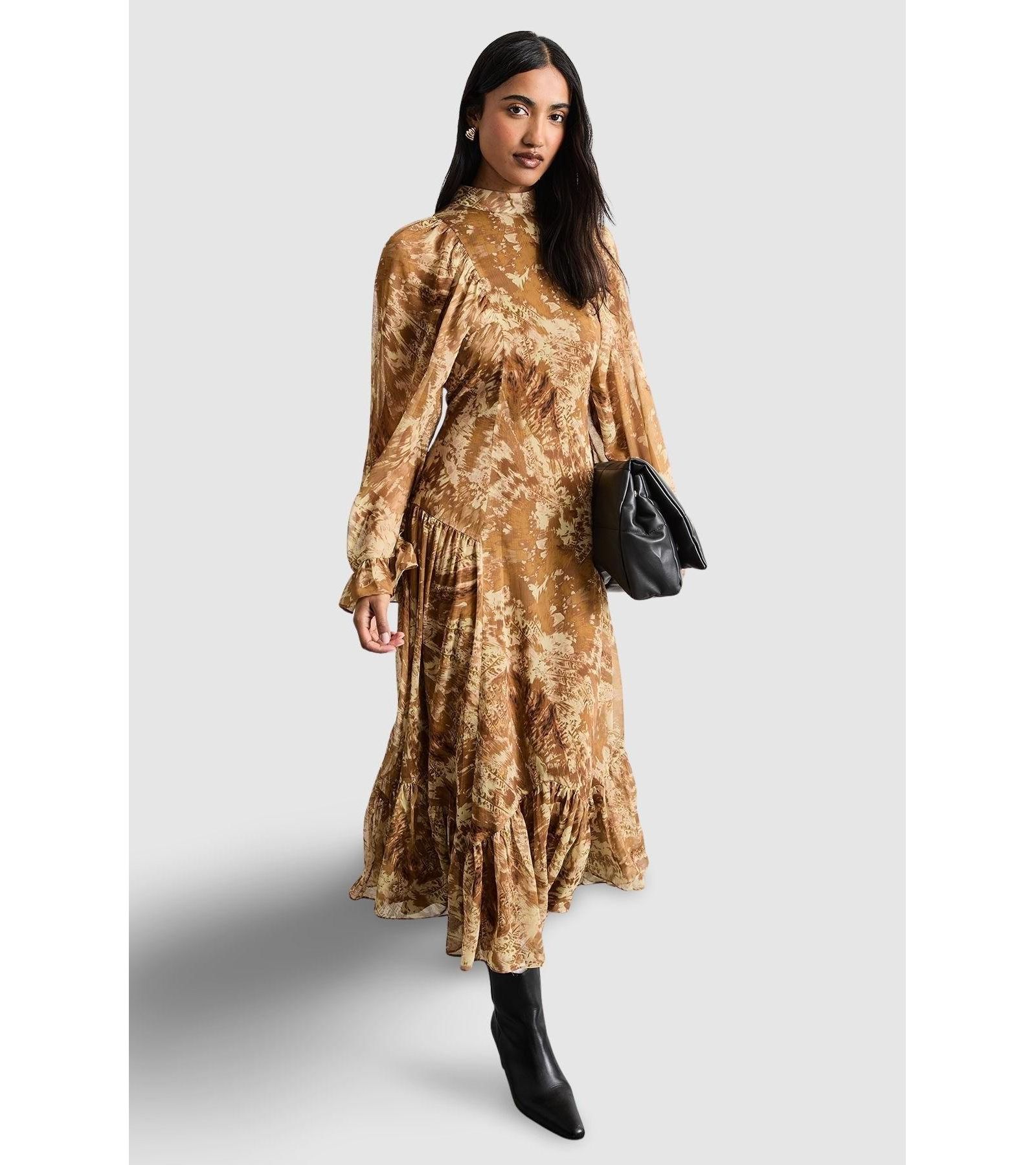 Женское платье Warehouse Romantic Chiffon Sleeve Midaxi