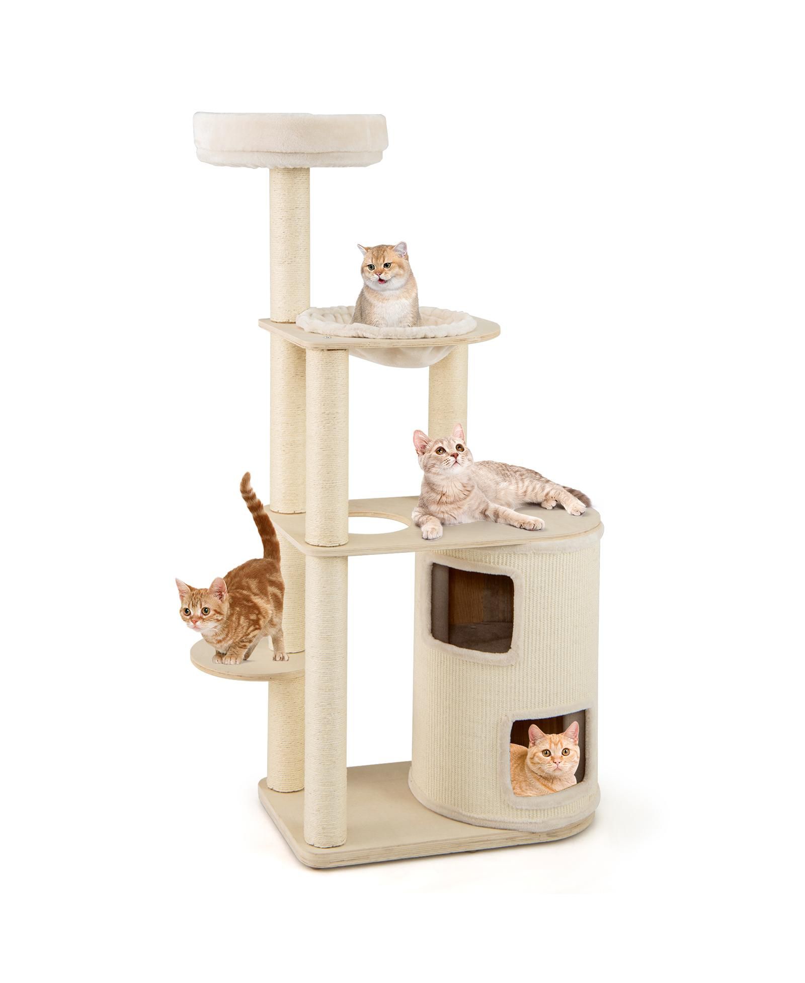 COZITO Cat Tree with 2-Story Condo and Sisal Scratch Posts