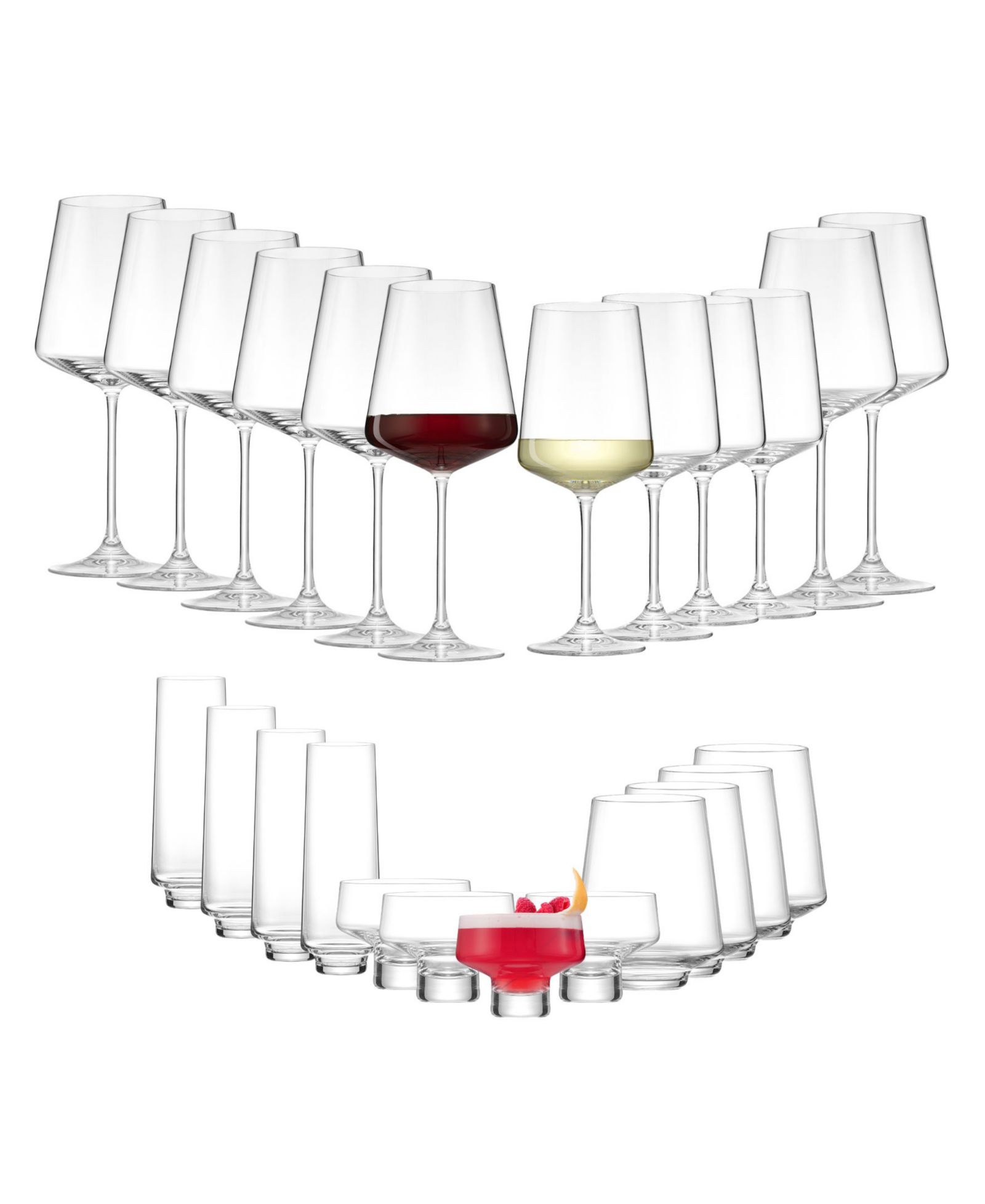 JoyJolt Sidney Ultimate Entertaining Glasses, Set of 24