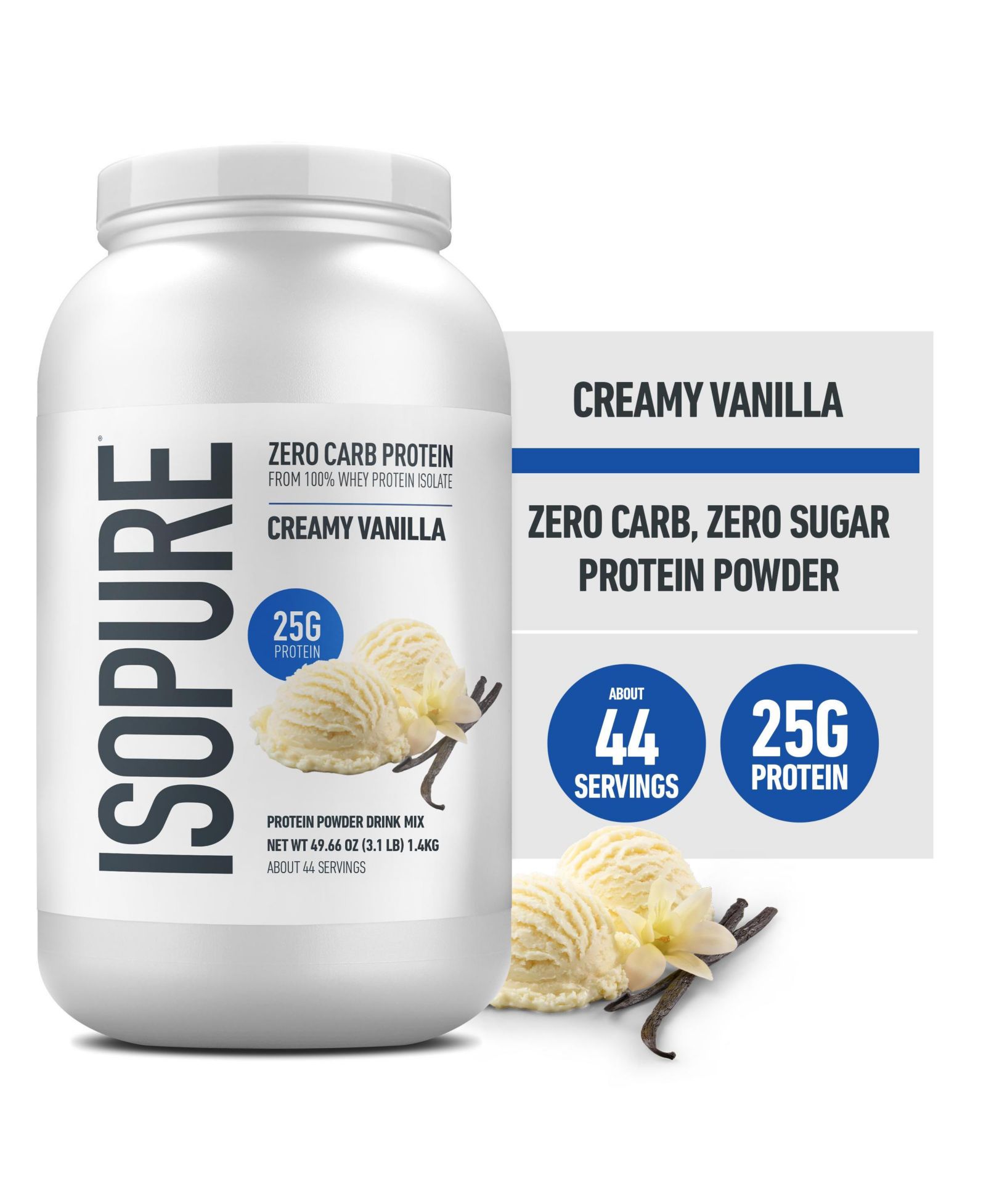 Изолят протеина Isopure Zero Carb, ваниль, без лактозы и глютена