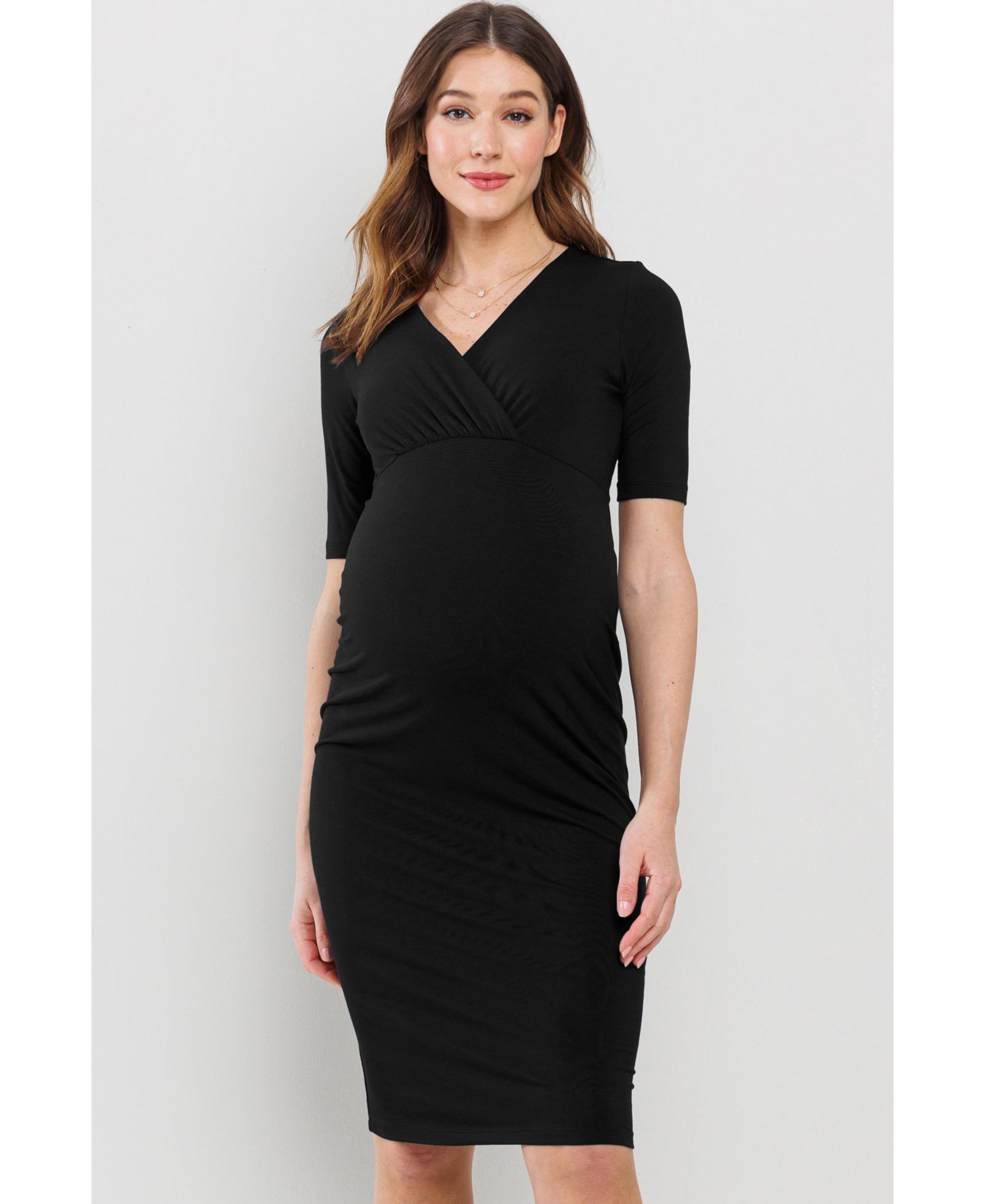 Женское платье Hello Miz Maternity Wrap V-Neck Nursing Midi Dress