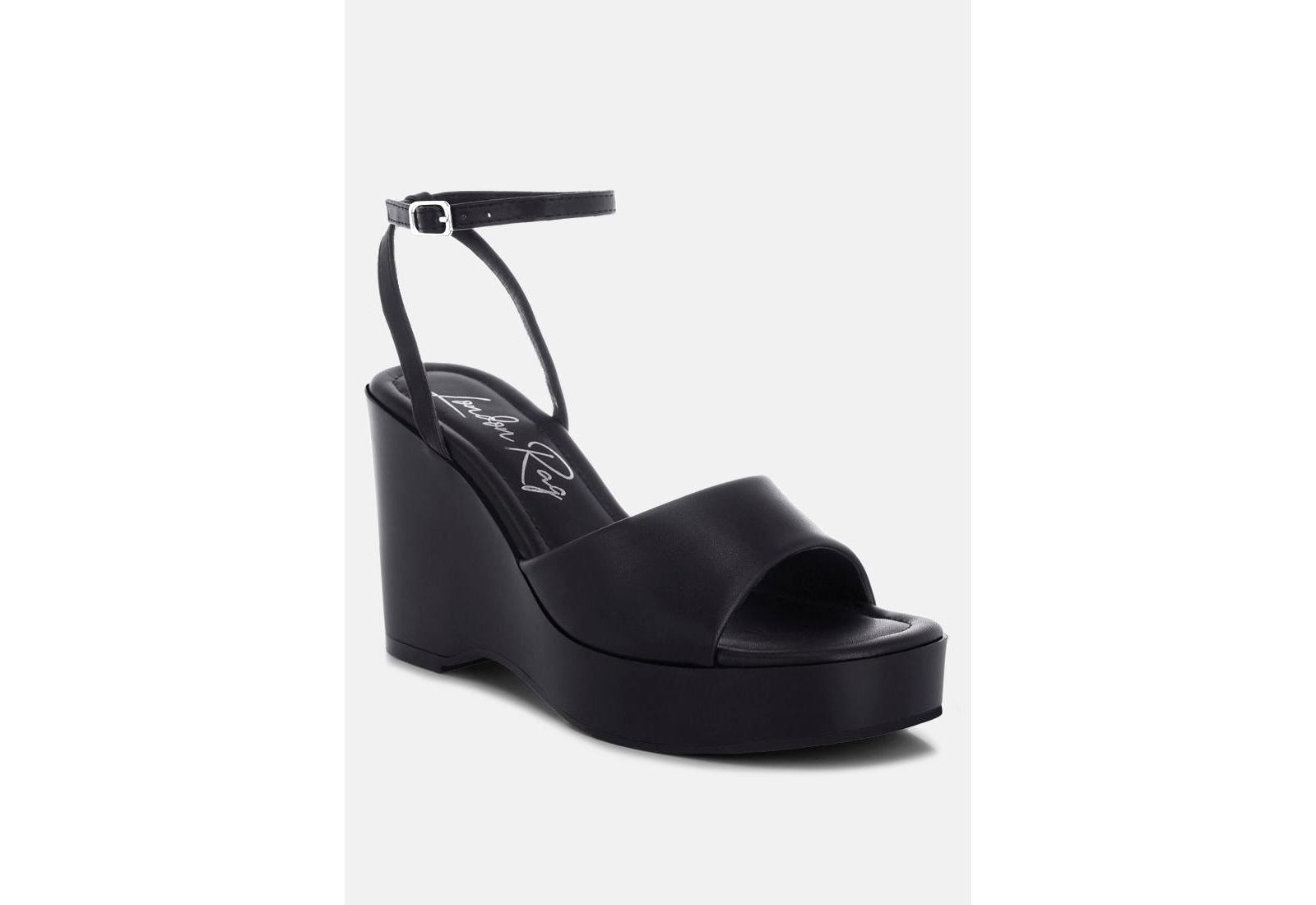 London Rag Women's Sangria Solid Platform Faux Leather Wedges